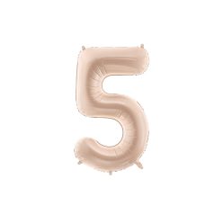   Foil Balloon Number ''5'', 72cm, dark beige