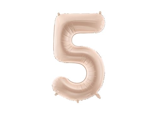 Foil Balloon Number ''5'', 72cm, dark beige