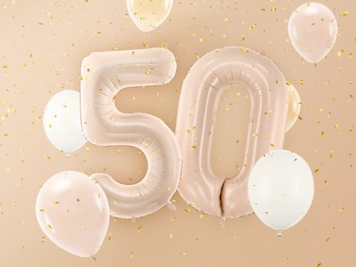 Foil Balloon Number ''5'', 72cm, dark beige