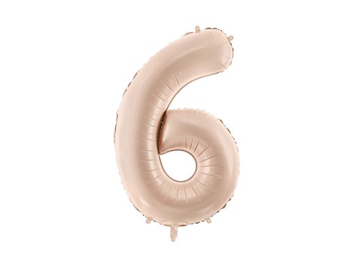 Foil Balloon Number ''6'', 72cm, dark beige