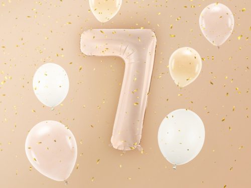 Foil Balloon Number ''7'', 72cm, dark beige