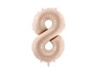 Foil Balloon Number ''8'', 72cm, dark beige