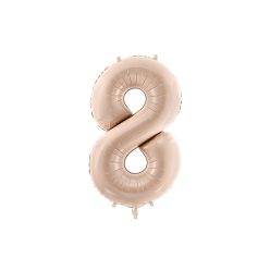   Foil Balloon Number ''8'', 72cm, dark beige