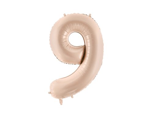 Foil Balloon Number ''9'', 72cm, dark beige