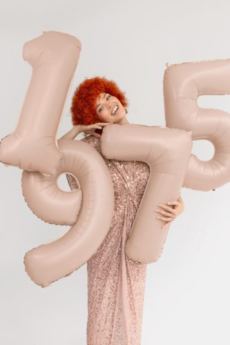 Foil Balloon Number ''9'', 72cm, dark beige