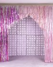 Foil balloon curtain double-sided, purple, 55 x 110 cm