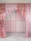 Foil balloon curtain double-sided, light pink, 55 x 110 cm