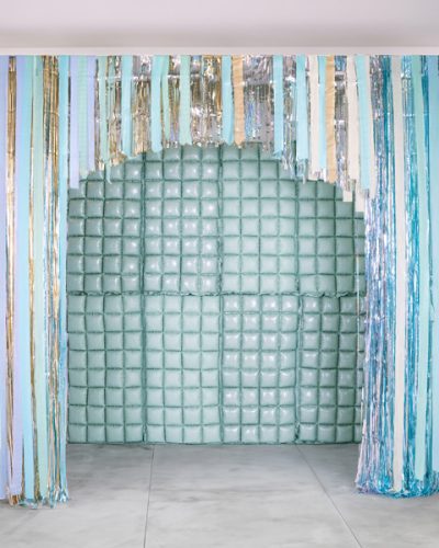 Foil balloon curtain double-sided, sage, 55 x 110 cm