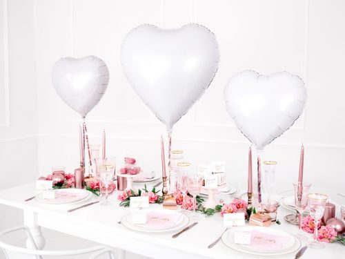 Foil Balloon Heart, 61cm, white