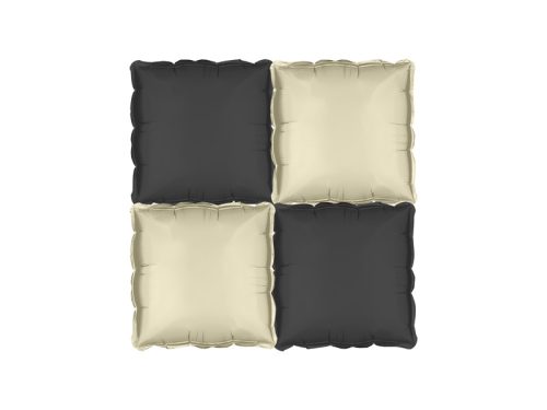 Foil balloon curtain double-sided Square, black-beige, 35 x 35 cm (1 pkt / 4 pc.)