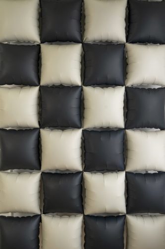 Foil balloon curtain double-sided Square, black-beige, 35 x 35 cm (1 pkt / 4 pc.)