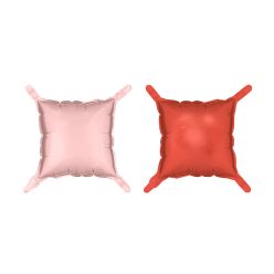   Foil balloon curtain double-sided Square, pink-red, 35 x 35 cm (1 pkt / 4 pc.)