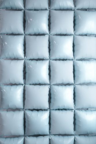 Foil balloon curtain double-sided Square, misty blue, 35 x 35 cm (1 pkt / 4 pc.)