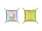 Foil balloon curtain double-sided Square, holographic-neon yellow, 35 x 35 cm (1 pkt / 4 pc.)