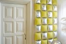 Foil balloon curtain double-sided Square, holographic-neon yellow, 35 x 35 cm (1 pkt / 4 pc.)