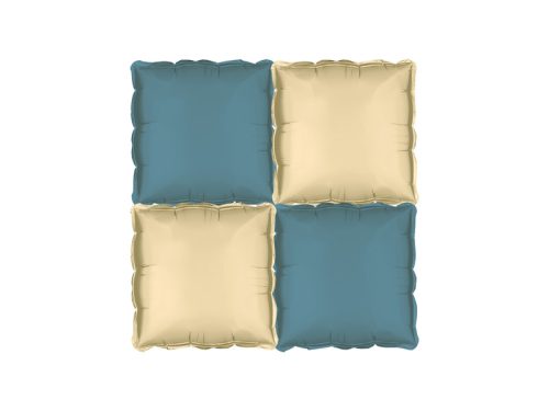 Foil balloon curtain double-sided Square, biege-navy blue, 35 x 35 cm (1 pkt / 4 pc.)