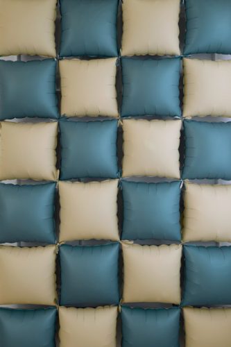 Foil balloon curtain double-sided Square, biege-navy blue, 35 x 35 cm (1 pkt / 4 pc.)