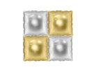Foil balloon curtain double-sided Square, gold-silver, 35 x 35 cm (1 pkt / 4 pc.)