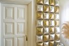 Foil balloon curtain double-sided Square, gold-silver, 35 x 35 cm (1 pkt / 4 pc.)