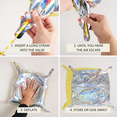 Foil balloon curtain double-sided Square, gold-silver, 35 x 35 cm (1 pkt / 4 pc.)