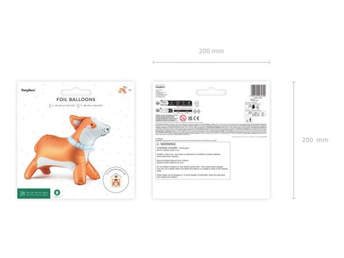 Álló fóliás léggömb Corgi, 88x70 cm, mix