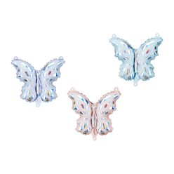   Foil Balloons for Garland Butterflies, mix, 19x23 cm (1 pkt / 21 pc.)
