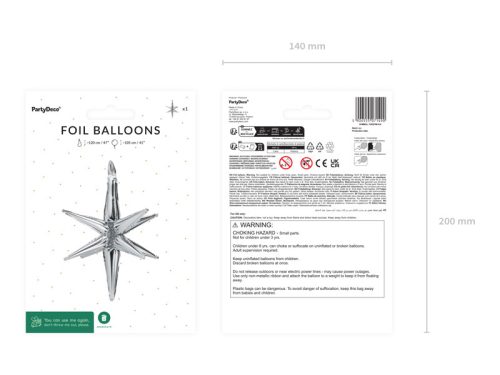 3D fólia lufi Star, 105cm, ezüst