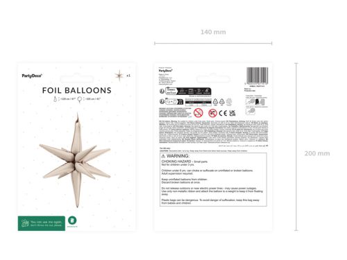 3D fólia lufi Star, 105cm, bézs