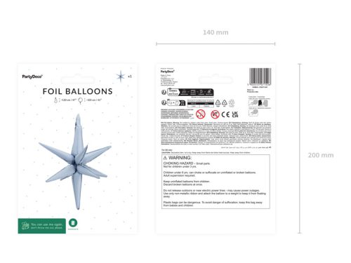 3D fólia lufi Star, 105cm, ködkék