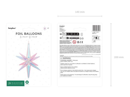 3D fólia lufi Star, 70cm, irizáló