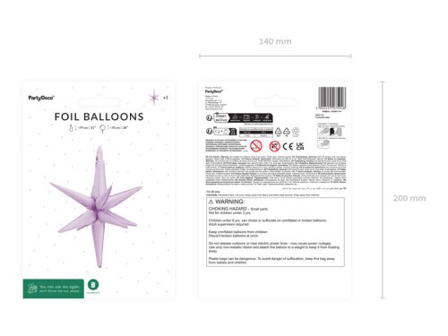 3D fólia lufi Star, 70cm, lila