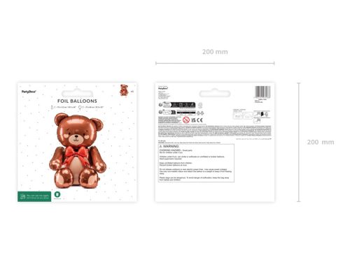 Álló fólia lufi Teddy Bear, 75x84cm, mix