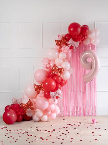 Foil balloons for garlands Bows, 25.5 x 25 cm, powder pink (1 pkt / 5 pc.)