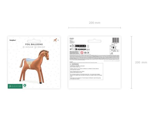 Fóliás léggömb ló, 112x97 cm, mix