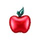 Foil Balloon Apple, 57x69 cm, mix