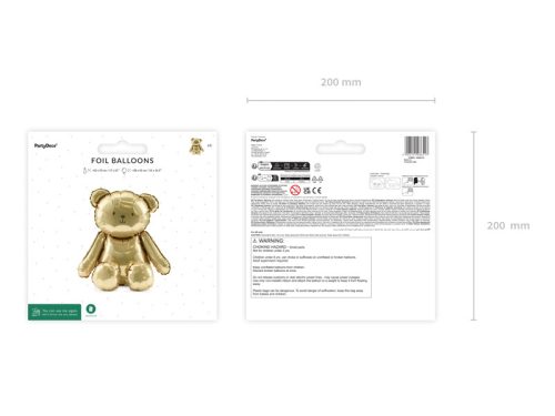 Fóliás Balloon Bear, 43x53 cm, arany