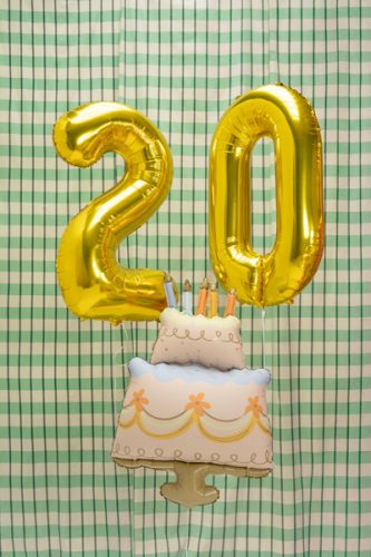 Fóliás lufitorta, 62x104 cm, mix