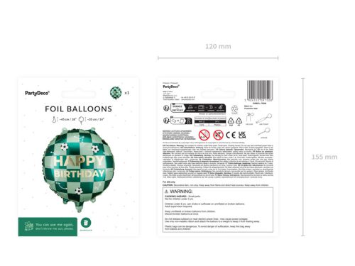 Boldog születésnapot fóliás lufi golyókkal, 35x35 cm, mix