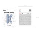 Fólia léggömb betű ''K'', 35 cm, holografikus