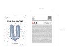 Fólia léggömb betű ''U'', 35 cm, holografikus