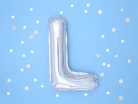 Fólia léggömb betű ''L'', 35cm, ezüst