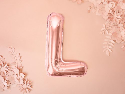 Fólia Lufibetű ''L'', 35 cm, rosegold