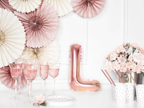 Fólia Lufibetű ''L'', 35 cm, rosegold