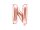 Fólia lufi betű ''N'', 35 cm, rózsaarany