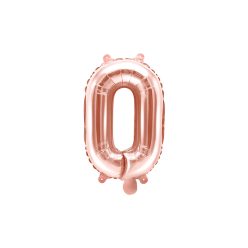   ''O'' betűs fólia lufi, 35 cm, rózsaszín arany