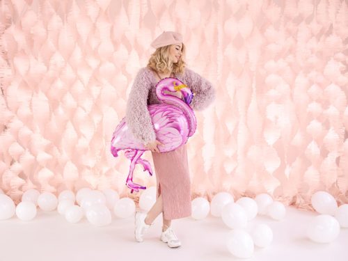 Flamingo fólia lufi, rózsaszín, 70x95cm