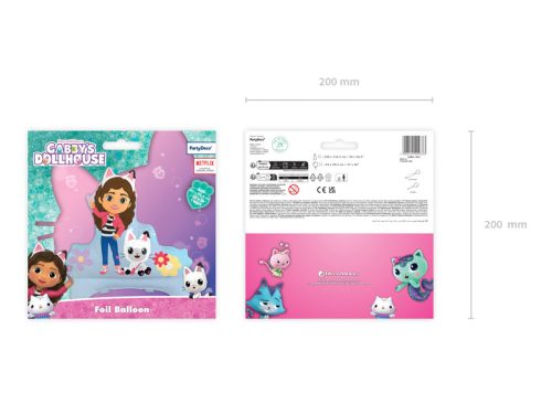 Gabby Babaház fólia lufi, álló, 92x90,5 cm, vegyes színek