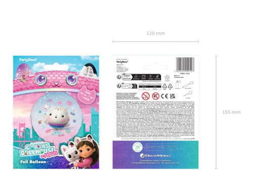 Színkeverék korong alakú fólia lufi, 35 cm, töltőszívóval