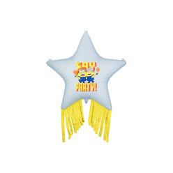 Minion fólia csillag léggömb bojttal, 72x72 cm, színes