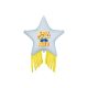 Minion fólia csillag léggömb bojttal, 72x72 cm, színes